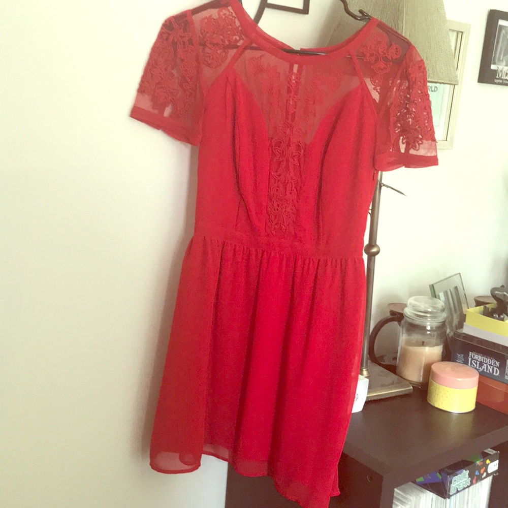 Kimchi Blue red lace dress